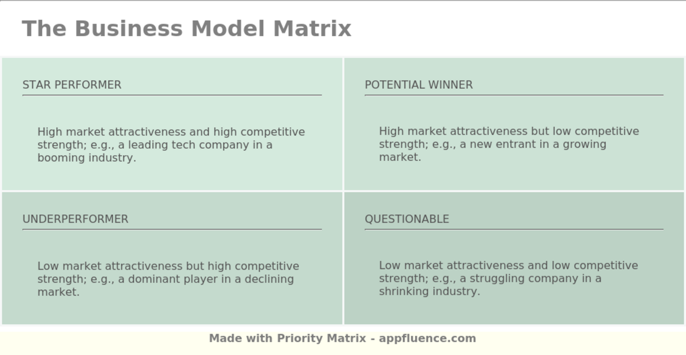 matrix in business plan