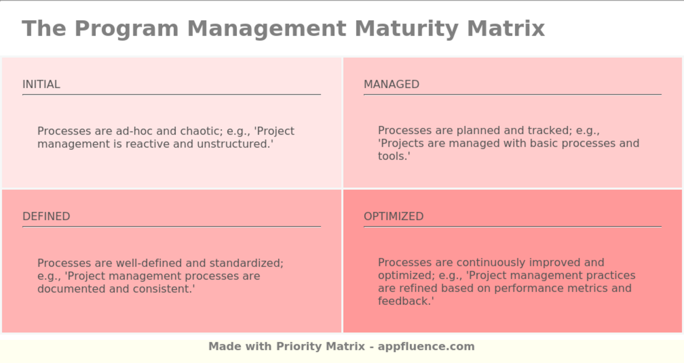 Program Management Maturity Matrix [Free download]